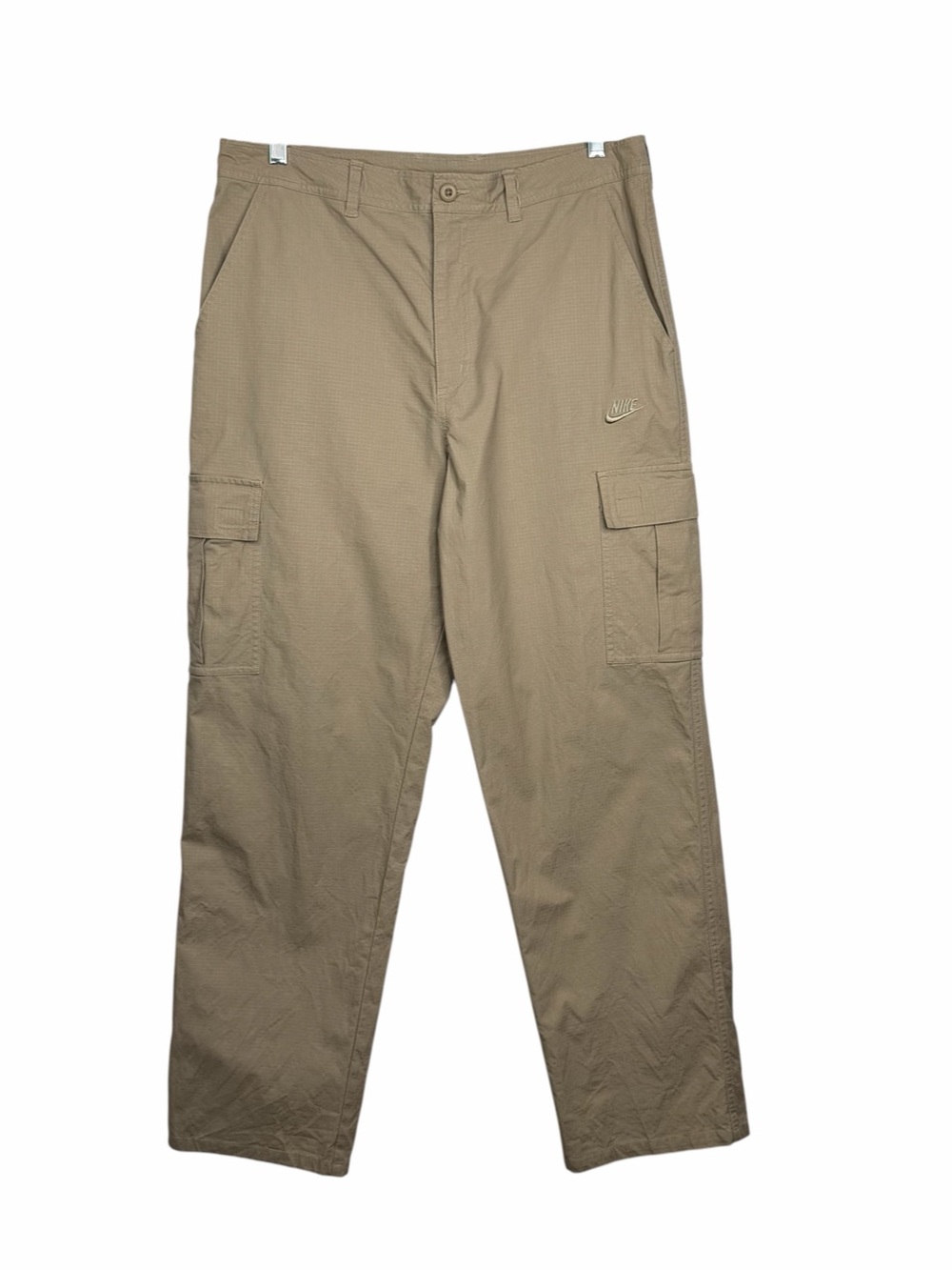 Nike Club Woven Ripstop Cargo Pants Men's 34x32 Khaki Tan Straight Leg Skater